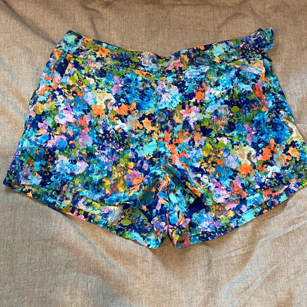 Forever 21 Colorfully Painted Artsy Print Shorts